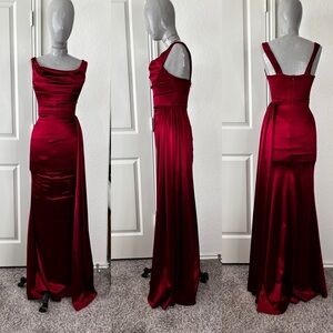 House of CB Red Satin Maxi Dress